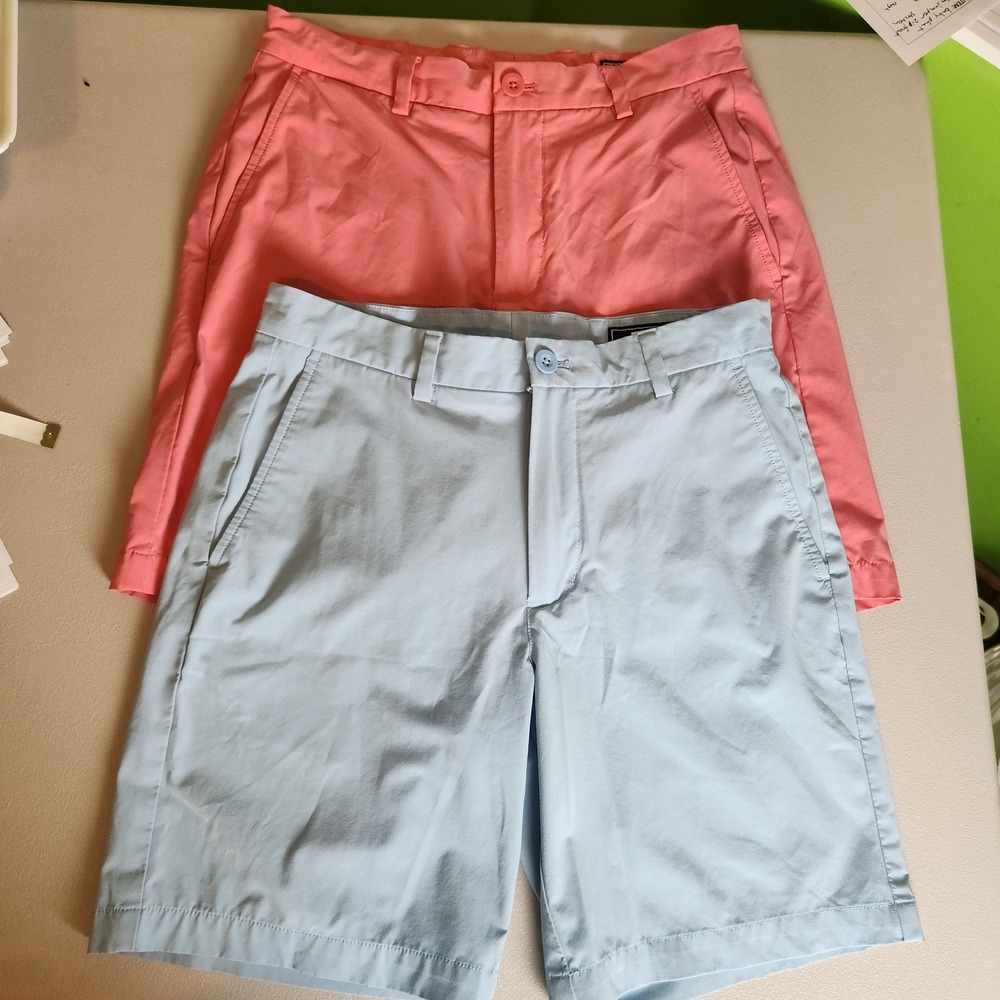 Vineyard Vines Golf Shorts Bundle Blue Pink Coral Stretch Performance Size 30 - Picture 3 of 9